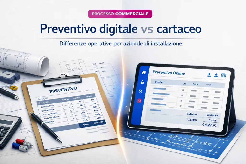 Preventivo Digitale vs Cartaceo: quale conviene per Installatori nel 2026 Preventivo Digitale vs Cartaceo: quale conviene per Installatori nel 2026